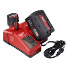 CARGADOR BATERIA M12 Y M18 MULTIPLE 12v - 18v LITIHUM ION MILWAUKEE