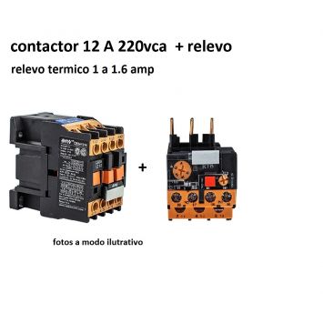 Rele termico 1-1.6a  (a12-a32) + contactor trip. 5.5kw 12a 1na 220vca baw