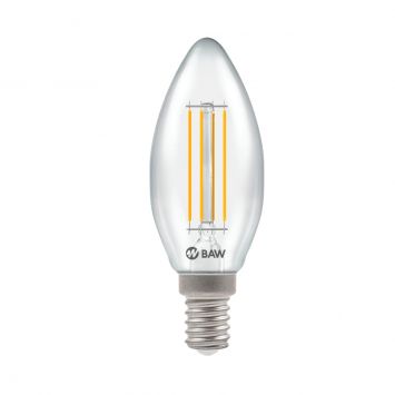 Lampara led filamento 4w 220v e14 470lm t/vela mignon luz cálida